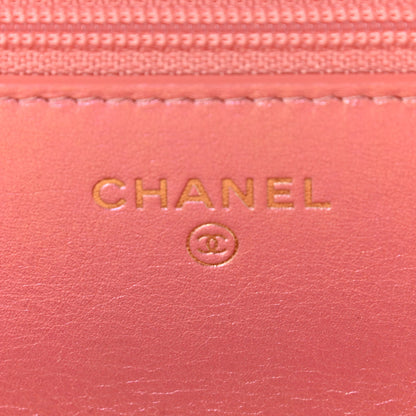 Chanel Iridescent Calfskin Quilted Chanel 19 Wallet On Chain WOC Pink 6 of 12
