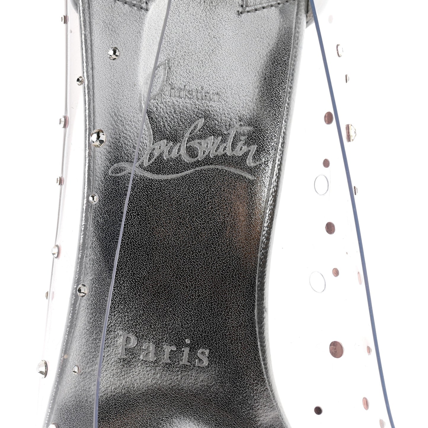 PVC Jelly Strass Nappa Laminata 80 Pumps 37 Crystal Silver