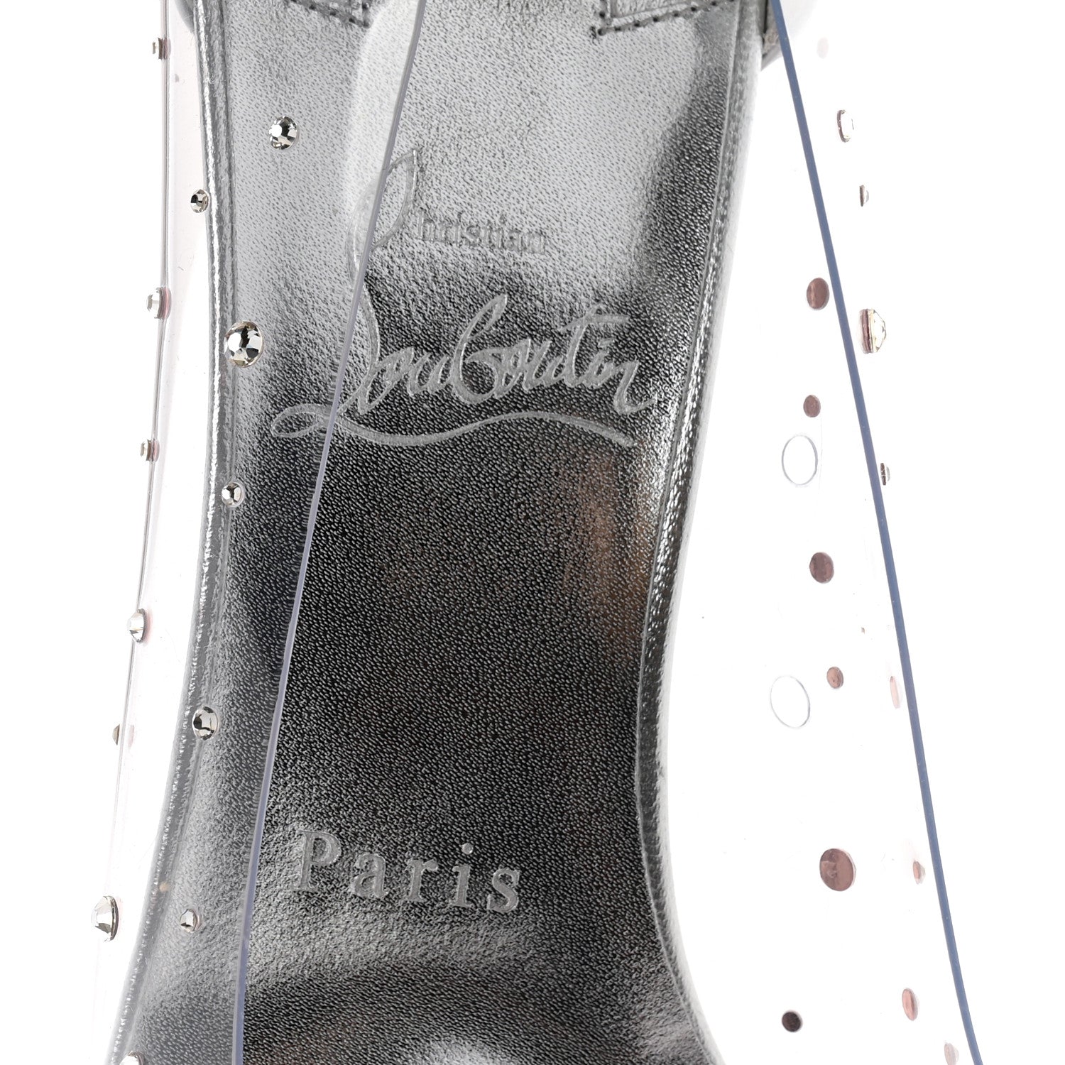 Christian Louboutin PVC Jelly Strass Nappa Laminata 80 Pumps 37 Crystal Silver 7 of 8