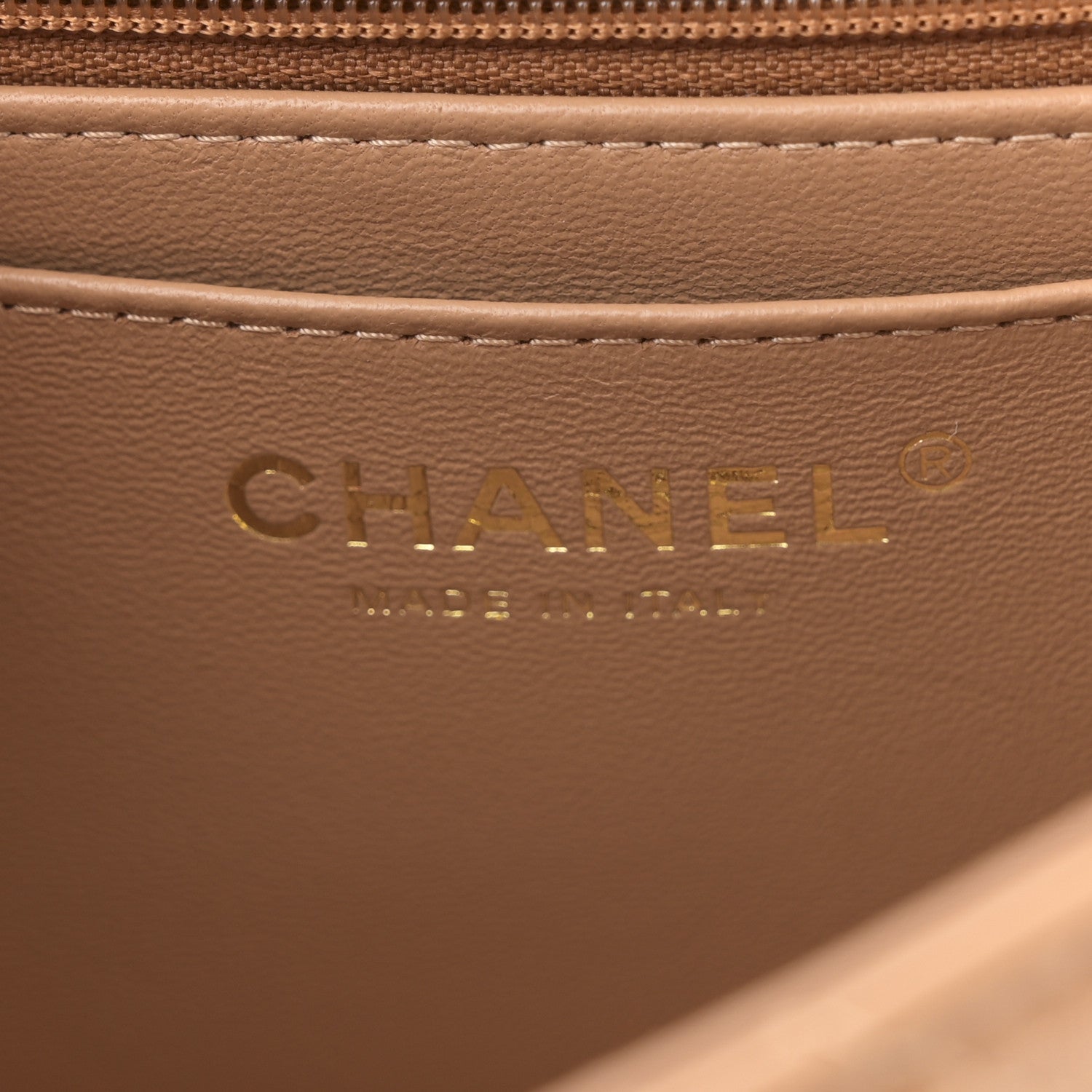 Chanel Lambskin Quilted Mini Top Handle Rectangular Flap Dark Beige 6 of 11