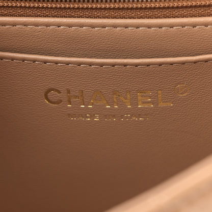 Chanel Lambskin Quilted Mini Top Handle Rectangular Flap Dark Beige 6 of 11