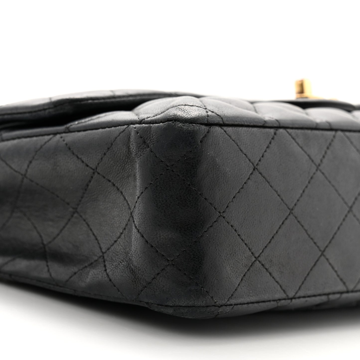 Lambskin Quilted Medium Double Flap Navy