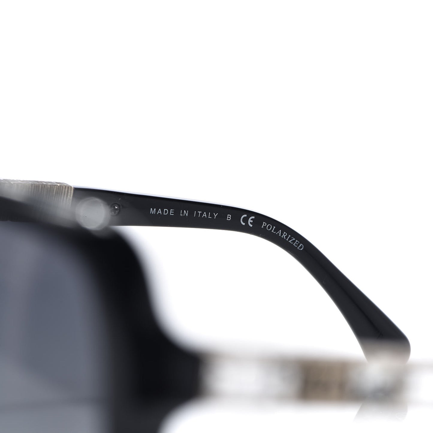 Crystal Baguette Polarized Square Sunglasses 5308-B Black