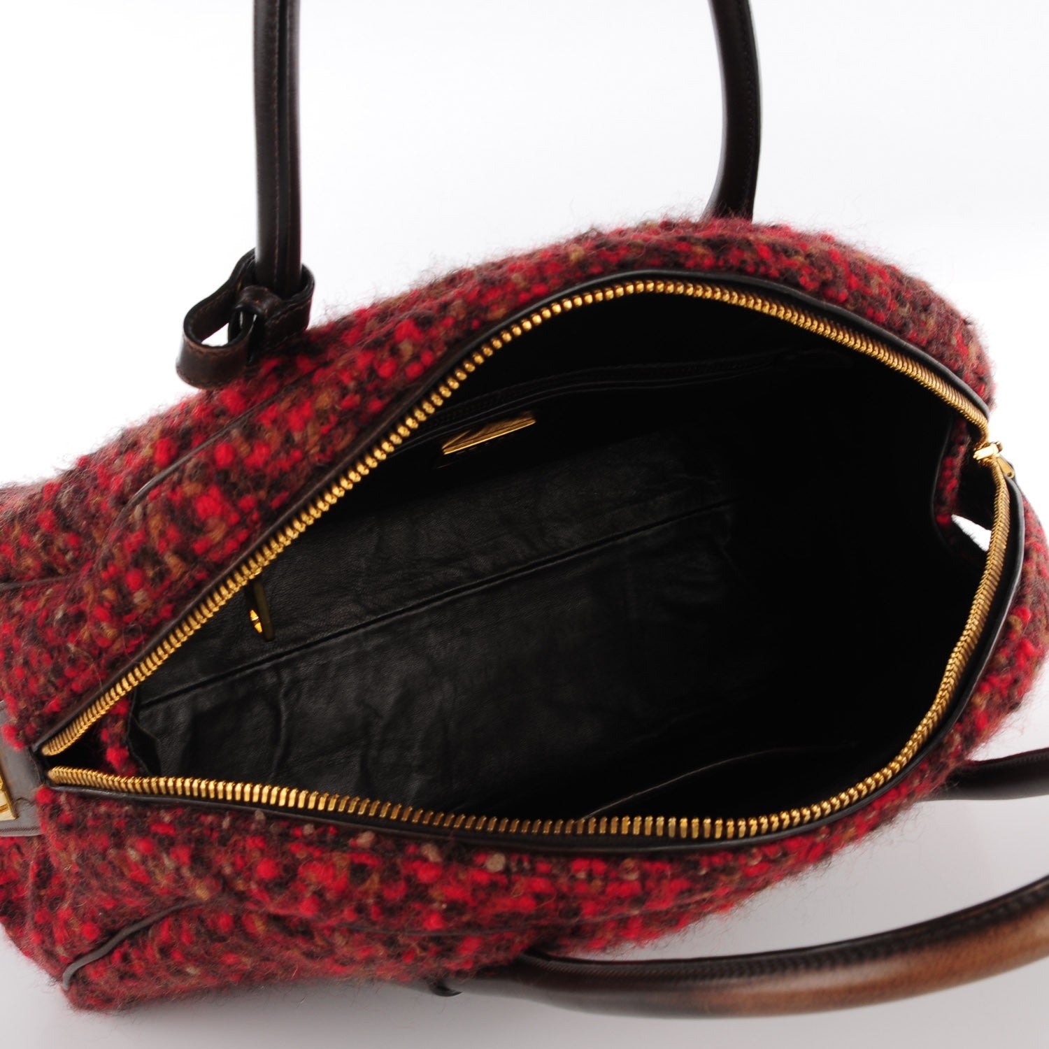 Prada Wool Boucle Vitello Vintage Bowler 5 of 10