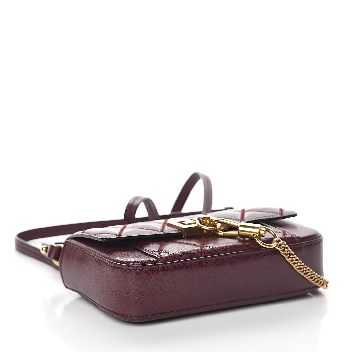 Goatskin Quilted GV3 Mini Pocket Convertible Bag Aubergine
