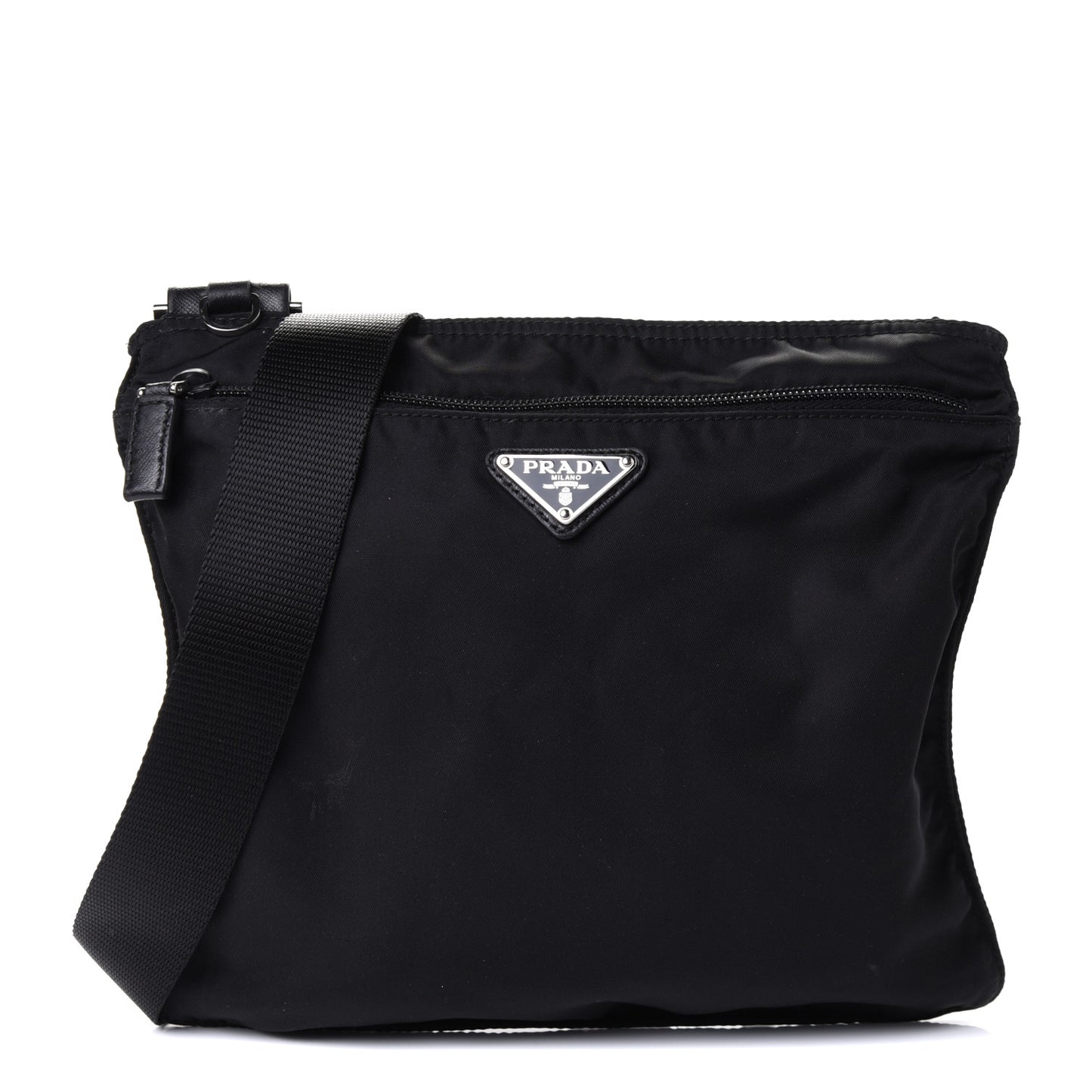 Nylon Vela Flat Messenger Bag Black
