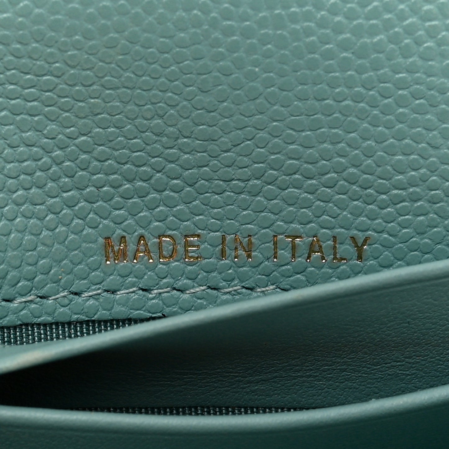 Caviar Quilted Medium Gusset Flap Wallet Light Blue