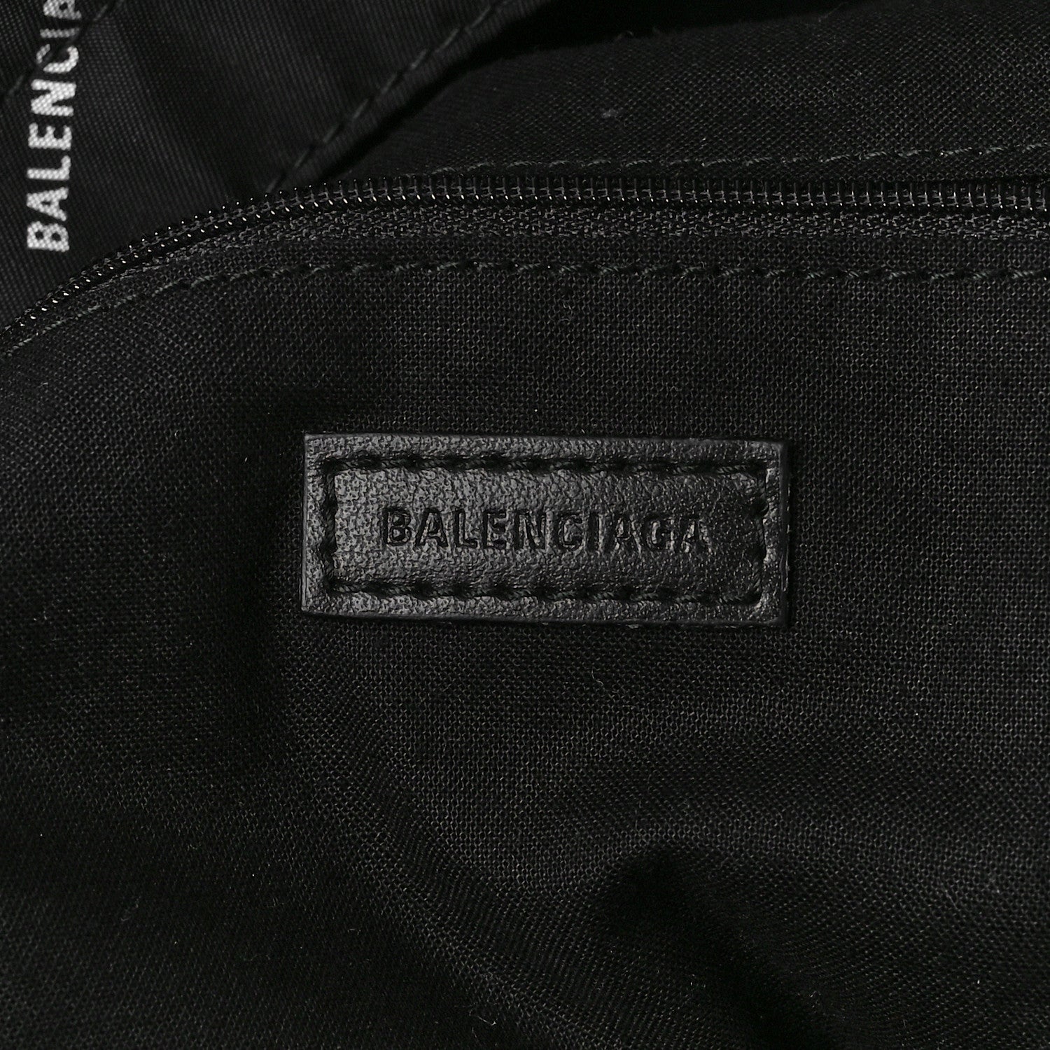 Balenciaga Twill Nylon Allover Logo Print Explorer Backpack Black White 6 of 8