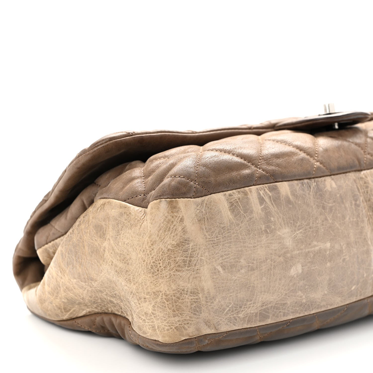 Chanel Iridescent Calfskin In The Mix Jumbo Flap Khaki 9 of 13