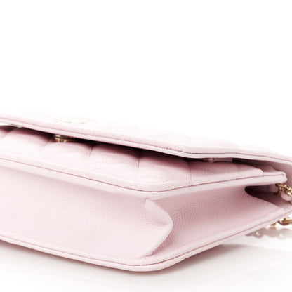 Chanel Caviar Quilted Tiny CC Wallet On Chain WOC Light Pink 11 of 11