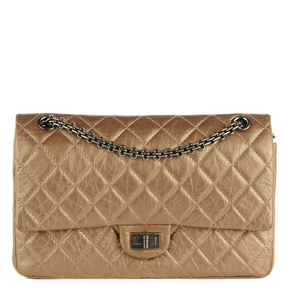 Chanel Metallic Aged Calfskin Quilted 2.55 Reissue 226 Flap Dark Gold 1 of 8