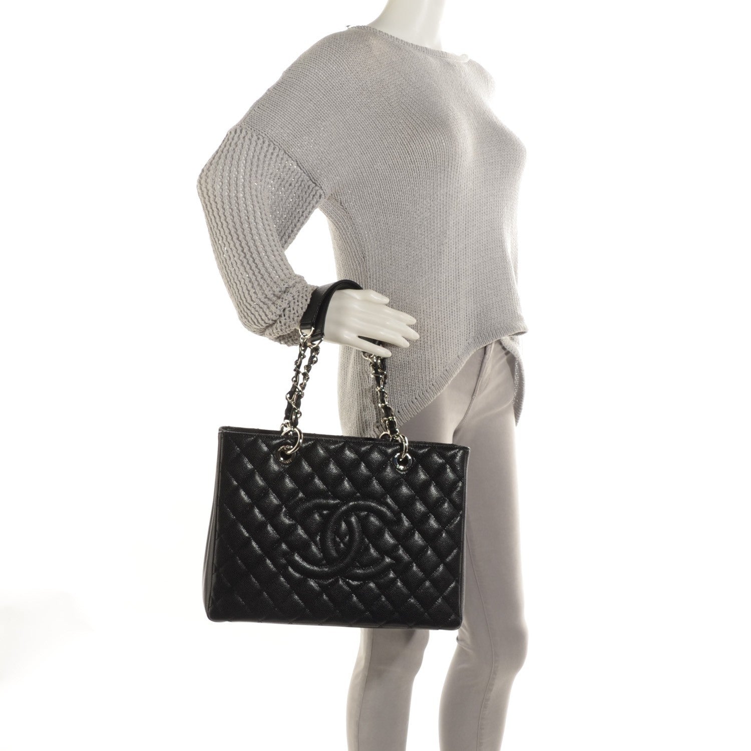 Chanel Caviar Quilted Grand Shopping Tote GST Black 2 of 8