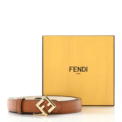 Fendi Vitello Grace 20mm FF Diamonds Belt 70 28 Cuoio Camellia 6 of 6