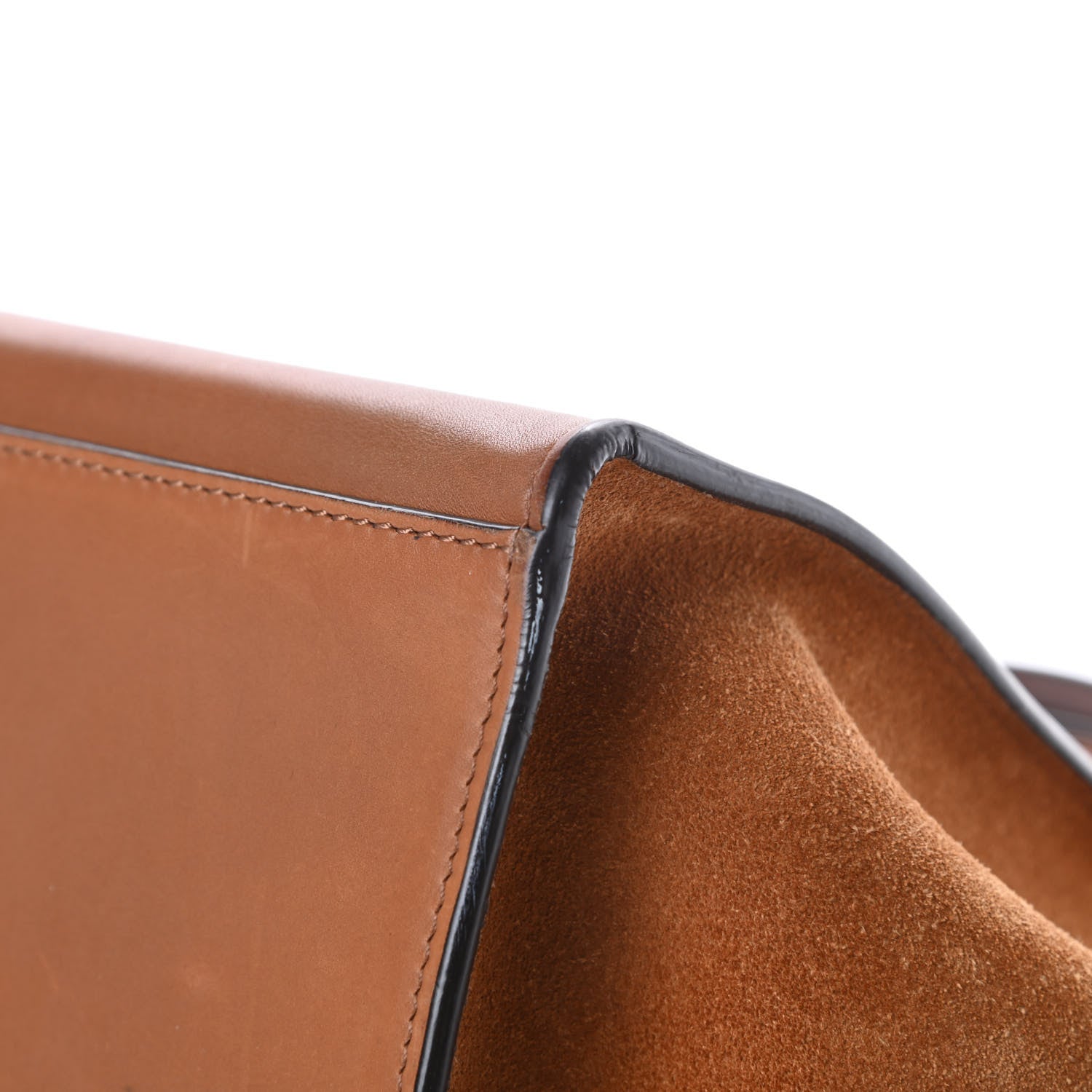 Celine Smooth Calfskin Suede Medium Trapeze Tan 10 of 18