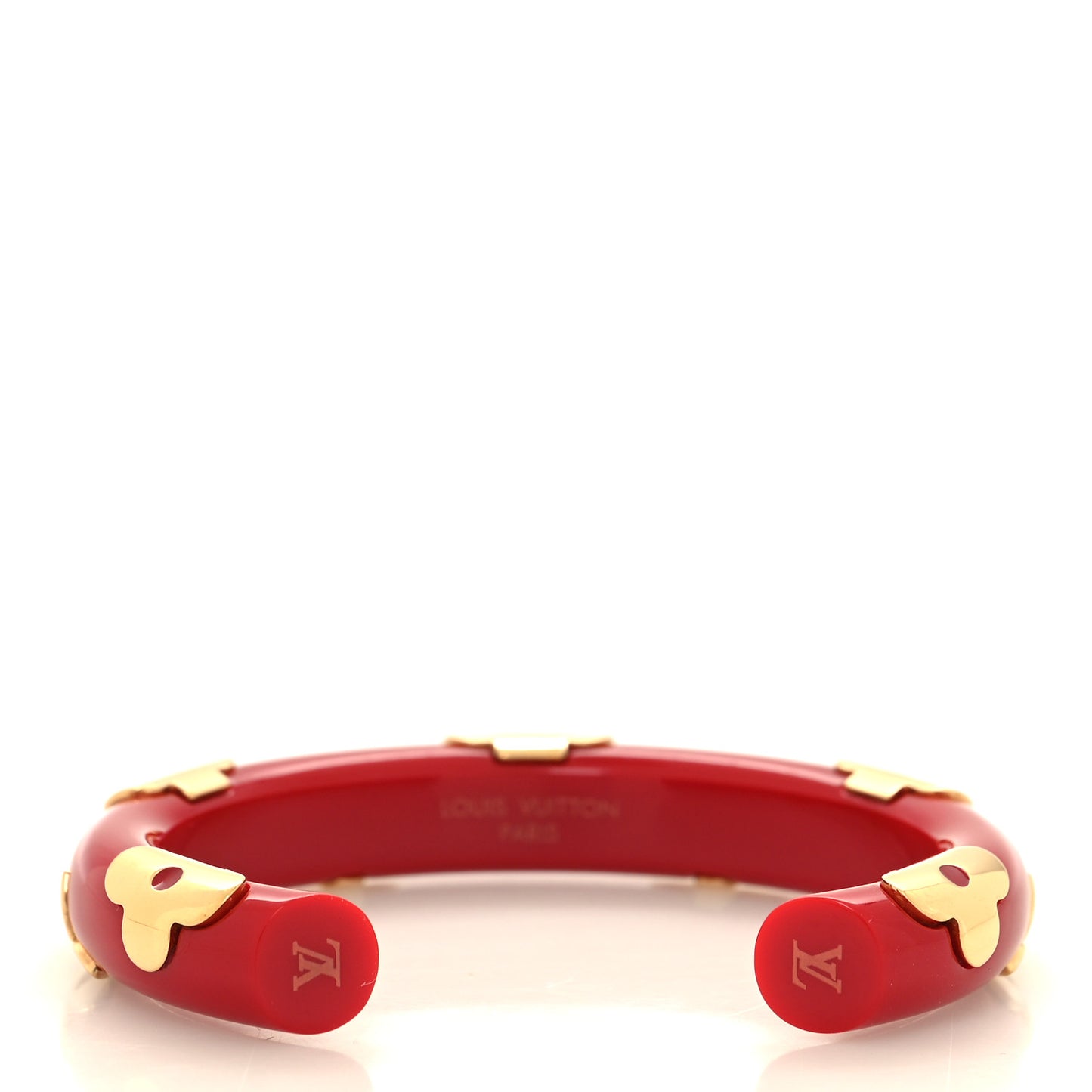LOUIS VUITTON Resin Daily Monogram Bracelet M Red