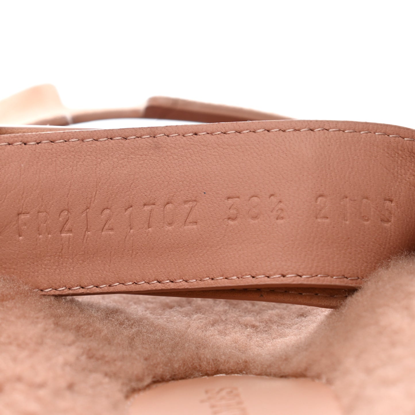 Suede Goatskin Woolskin Womens Chypre Sandals 38.5 Rose Aube
