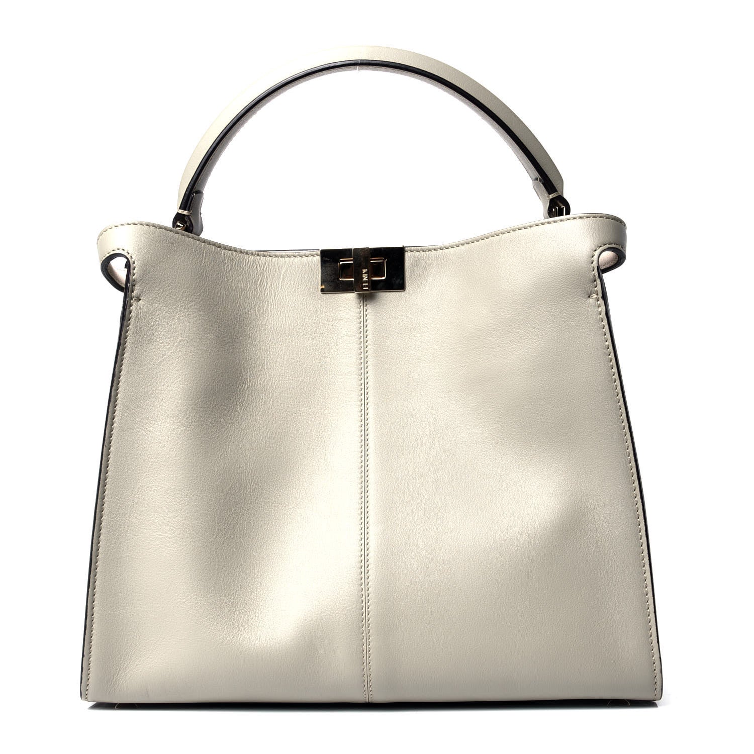 Fendi Vitello Seta Century Medium Peekaboo X-Lite Mandorlo Blueberry 1 of 4