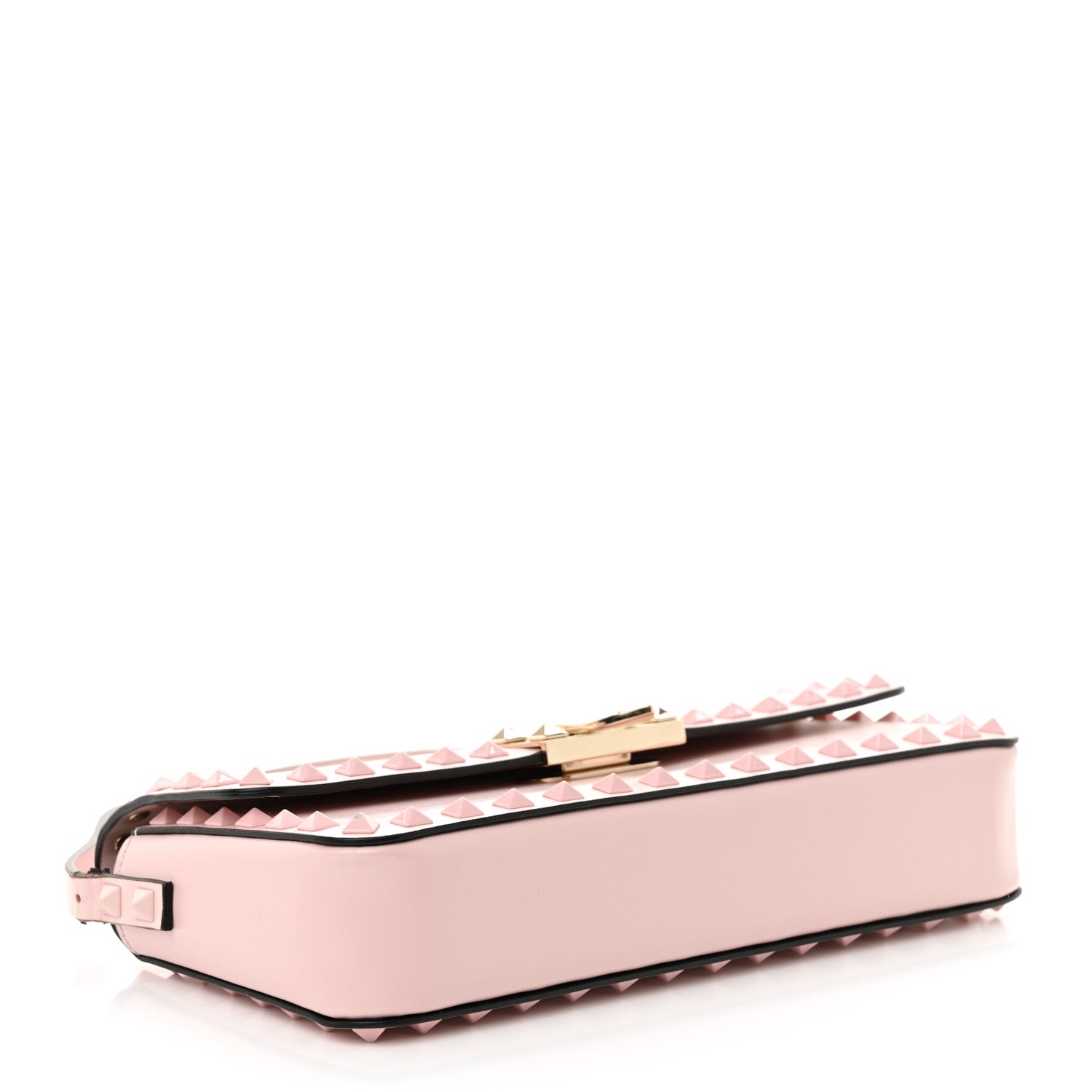 Valentino Garavani Smooth Calfskin Monochrome Rockstud Flip Lock Shoulder Bag Poudre 4 of 12
