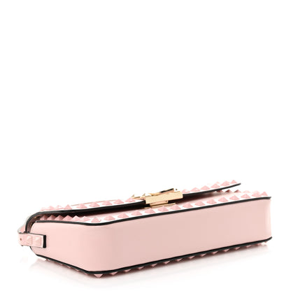 Valentino Garavani Smooth Calfskin Monochrome Rockstud Flip Lock Shoulder Bag Poudre 4 of 12