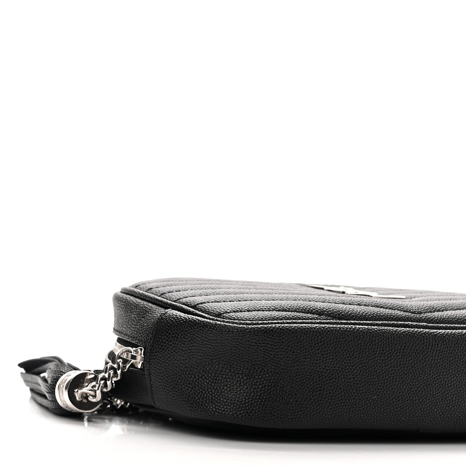 Saint Laurent Grain De Poudre Matelasse Monogram Mini Lou Camera Bag Black 9 of 10