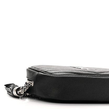 Saint Laurent Grain De Poudre Matelasse Monogram Mini Lou Camera Bag Black 9 of 10