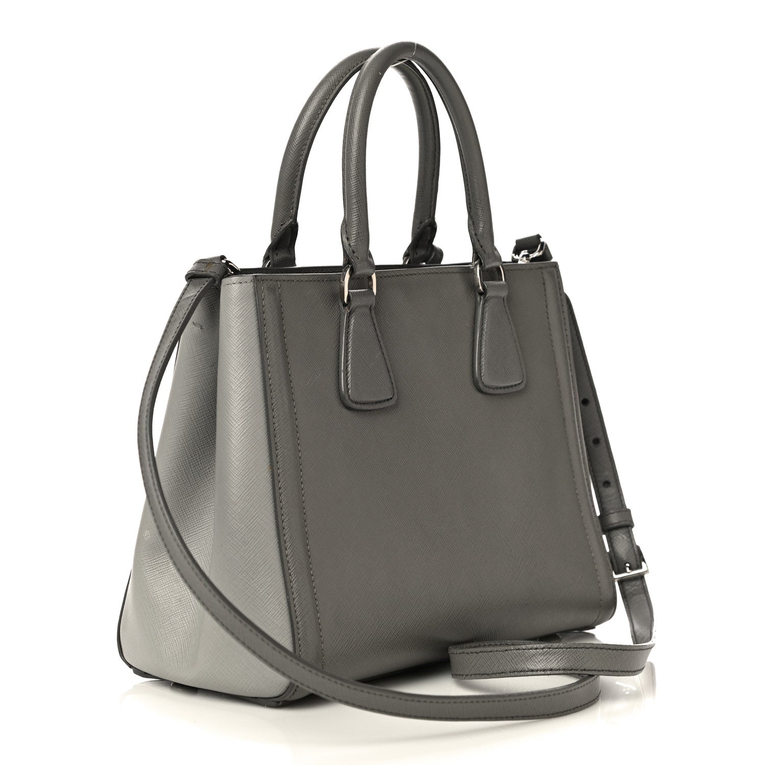 Prada Saffiano Lux Bi-Color Tote Marmo Nube 3 of 14