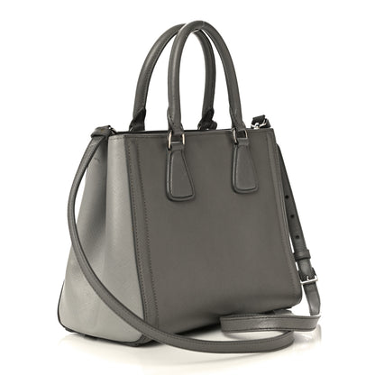 Prada Saffiano Lux Bi-Color Tote Marmo Nube 3 of 14