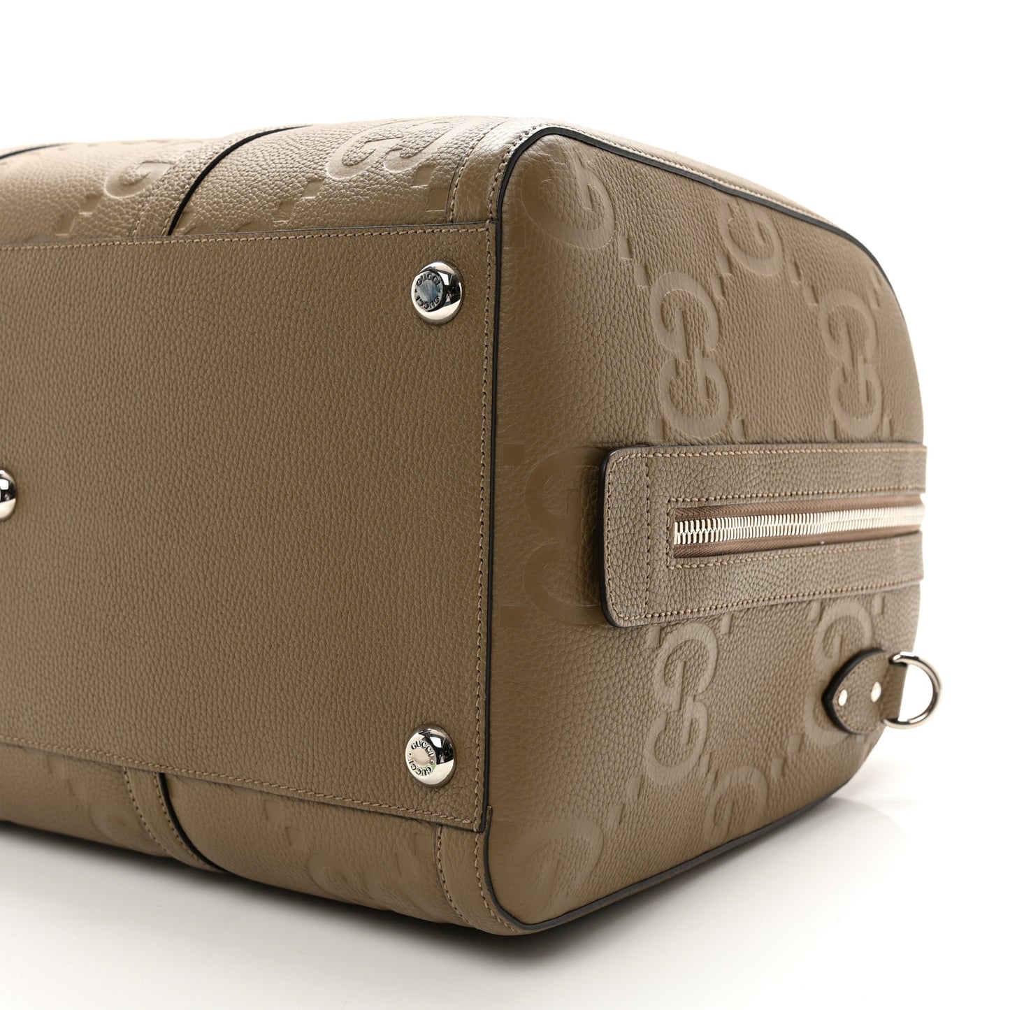 Piuma Calfskin Jumbo GG Embossed Large Duffle Bag Good Taupe