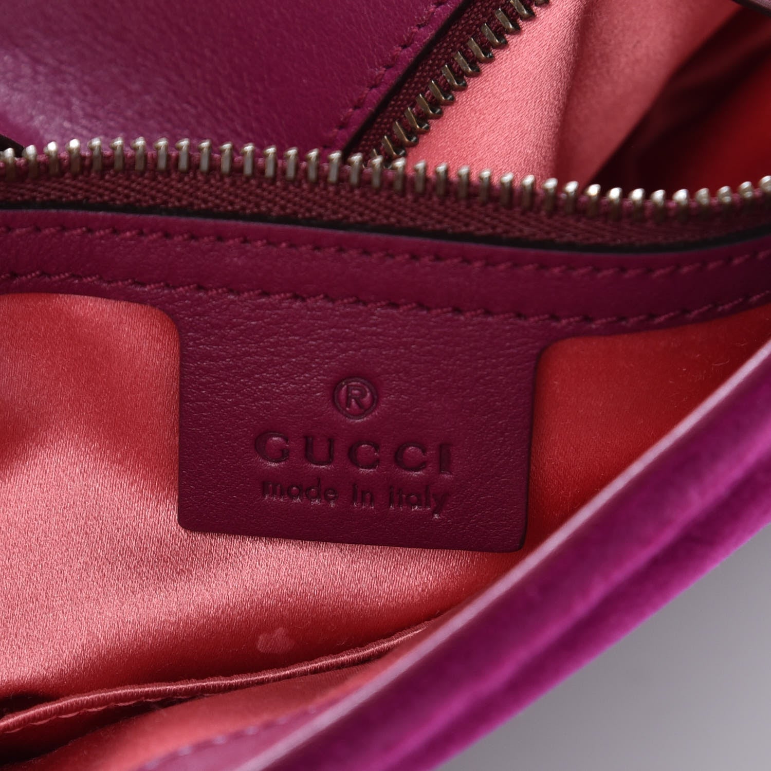 Gucci Velvet Matelasse Medium GG Marmont Shoulder Bag Fuchsia Violet Cyclamen 6 of 13