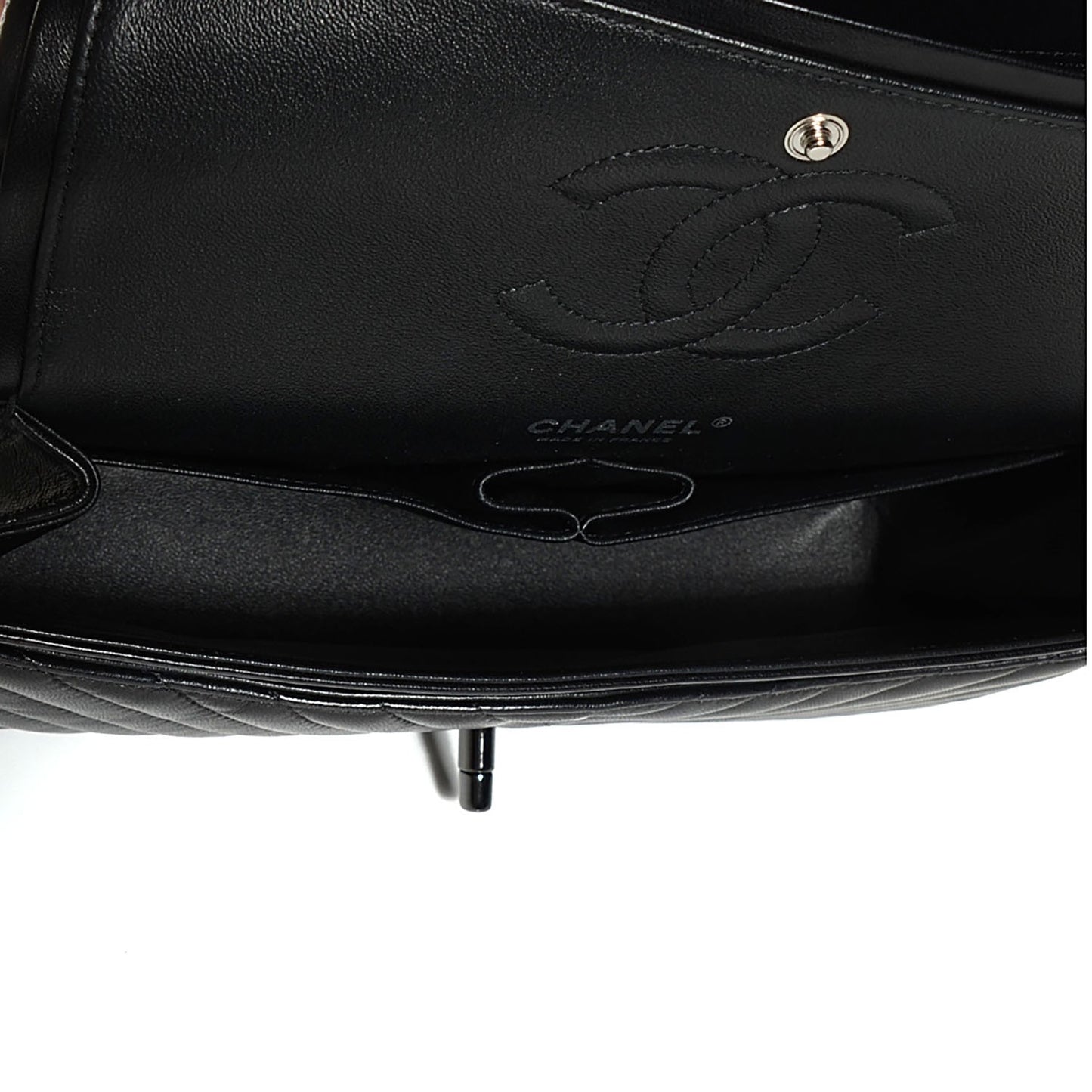 Lambskin Chevron 11.12 Medium Double Flap So Black