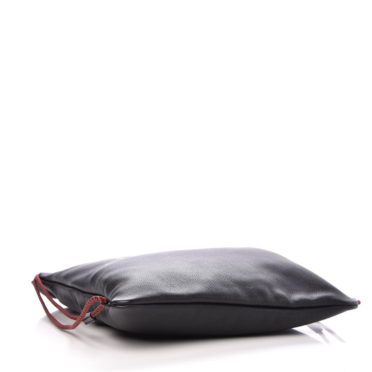 Calfskin Logo Drawstring Backpack Black