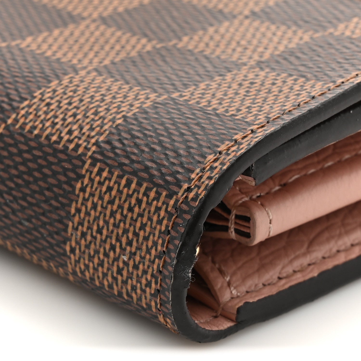 Louis Vuitton Damier Ebene Croisette Chain Wallet Rose Ballerine 11 of 12