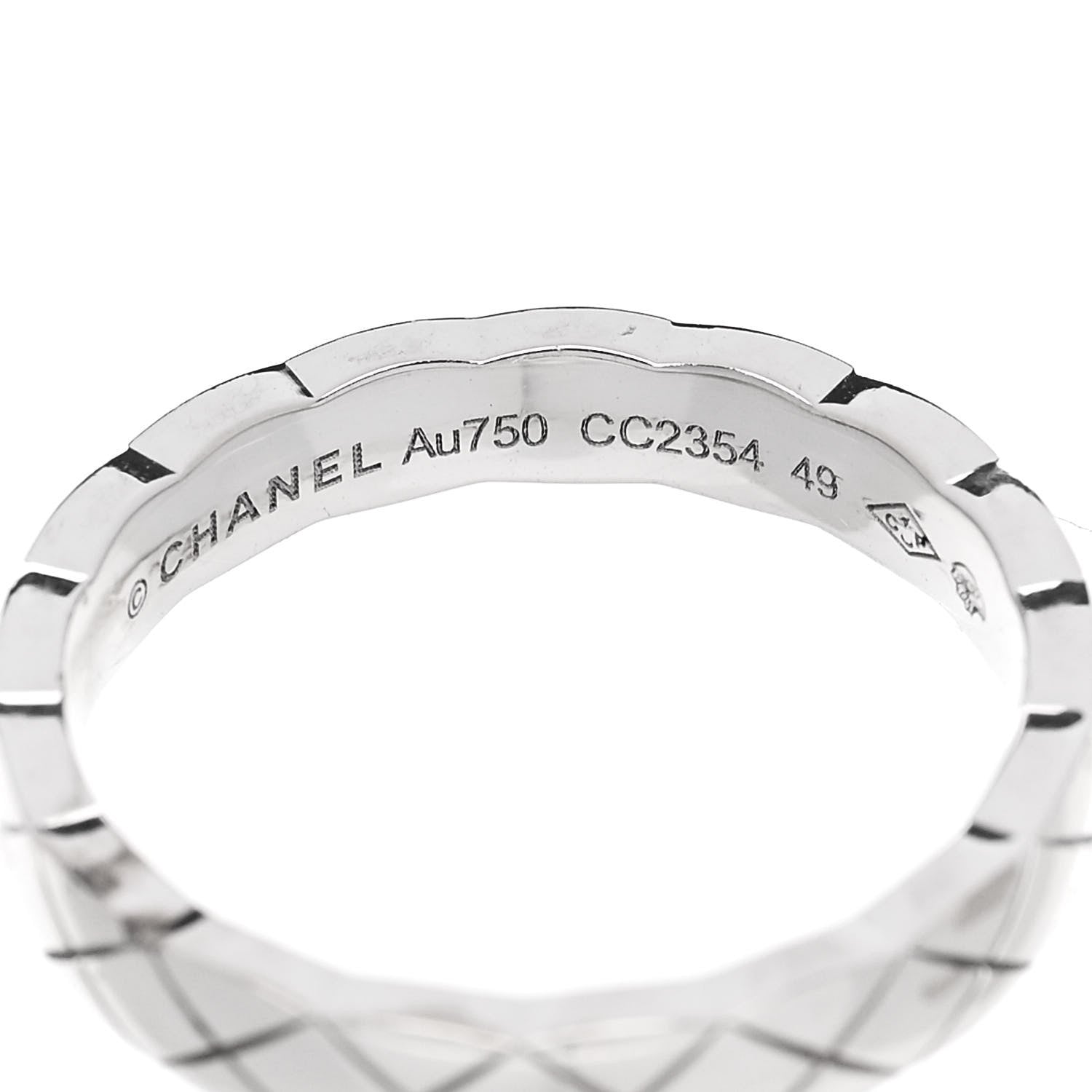 Chanel 18K White Gold Mini Coco Crush Ring 49 4.75 4 of 5