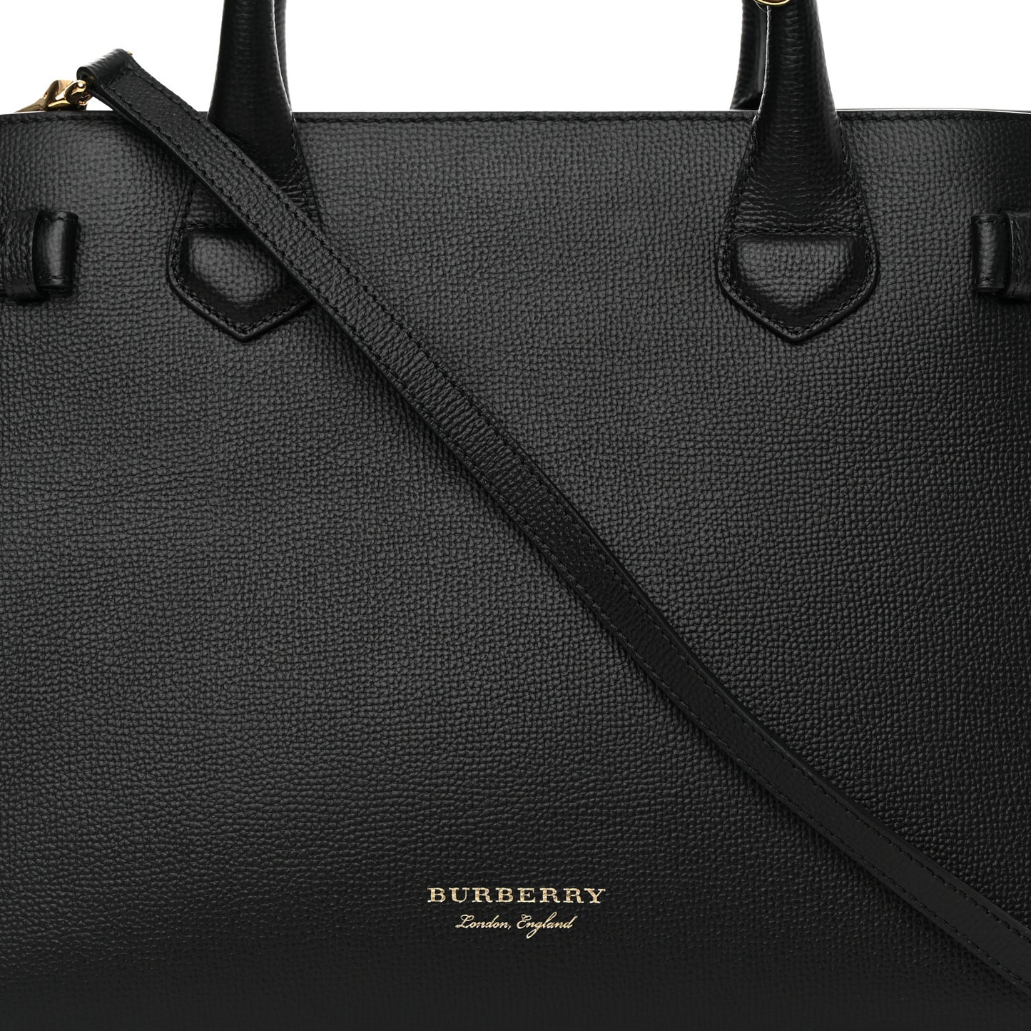 Derby Calfskin House Check Medium Banner Tote Black