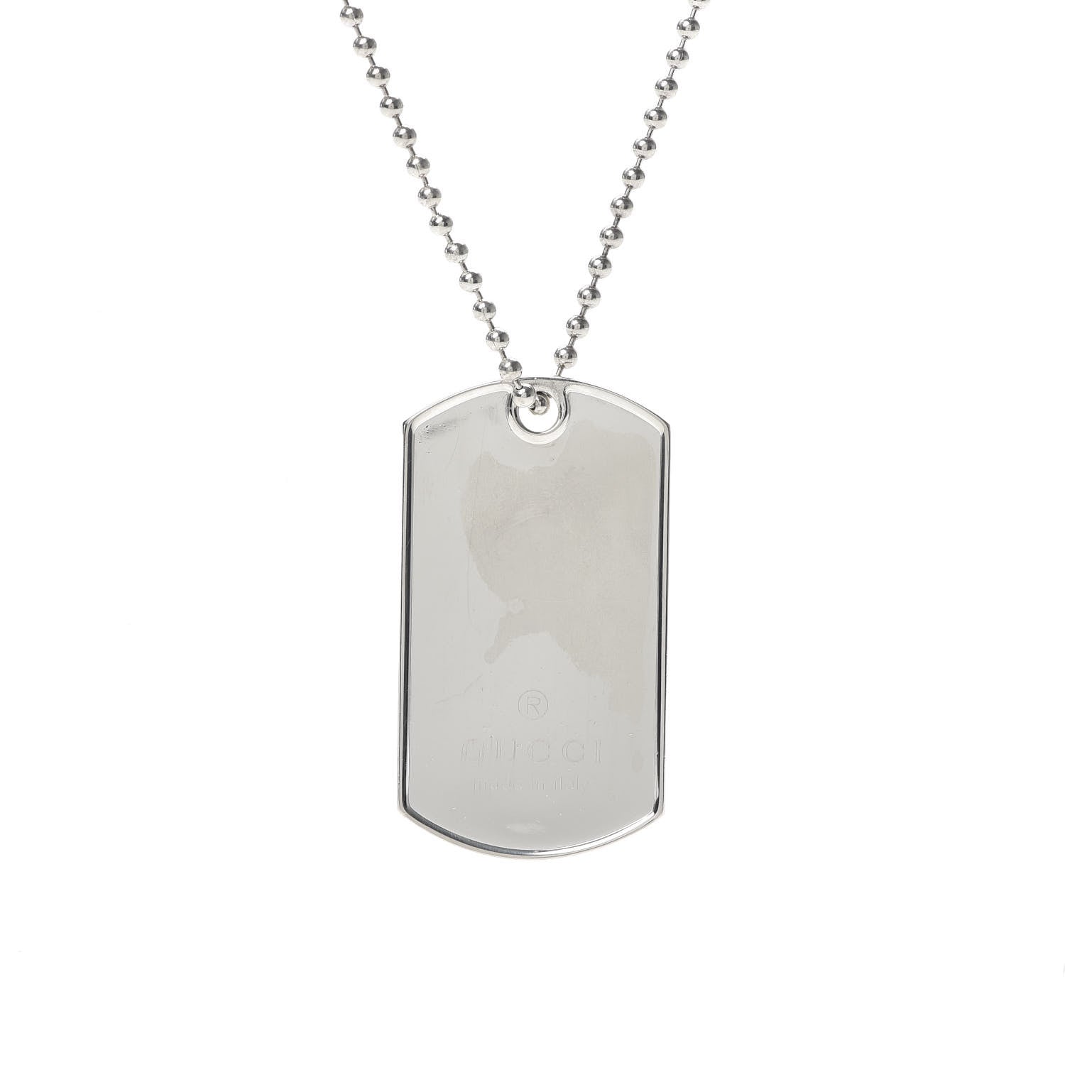 Gucci Sterling Silver Dog Tag Necklace 4 of 8
