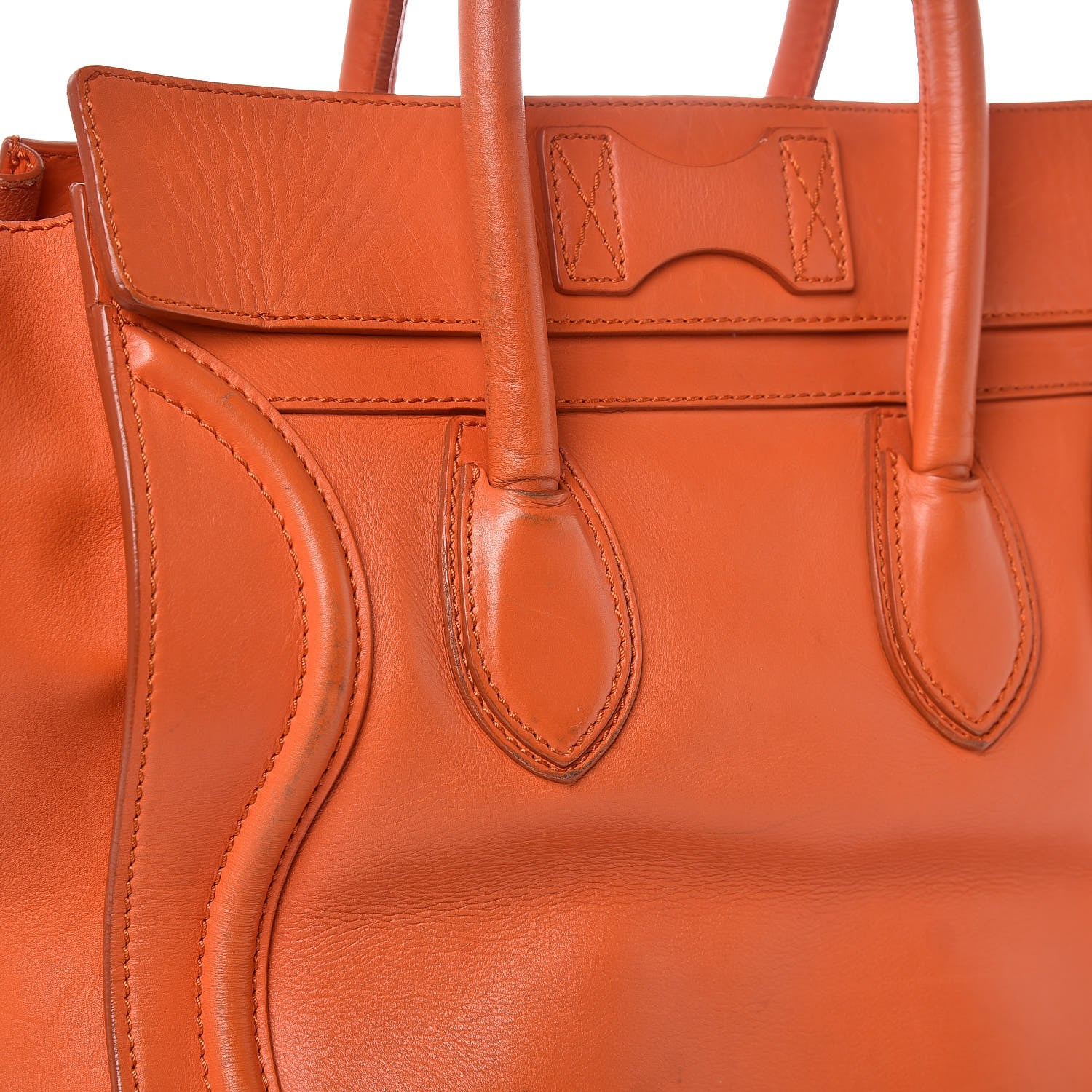 Celine Smooth Calfskin Mini Luggage Bright Orange 13 of 15