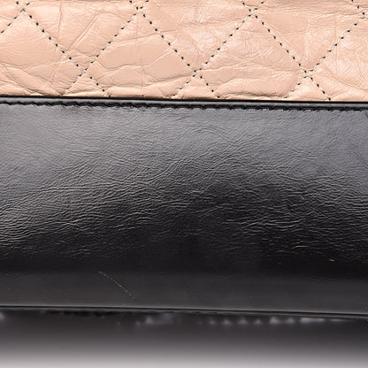 Chanel Aged Calfskin Quilted Medium Gabrielle Hobo Beige Black 13 of 17