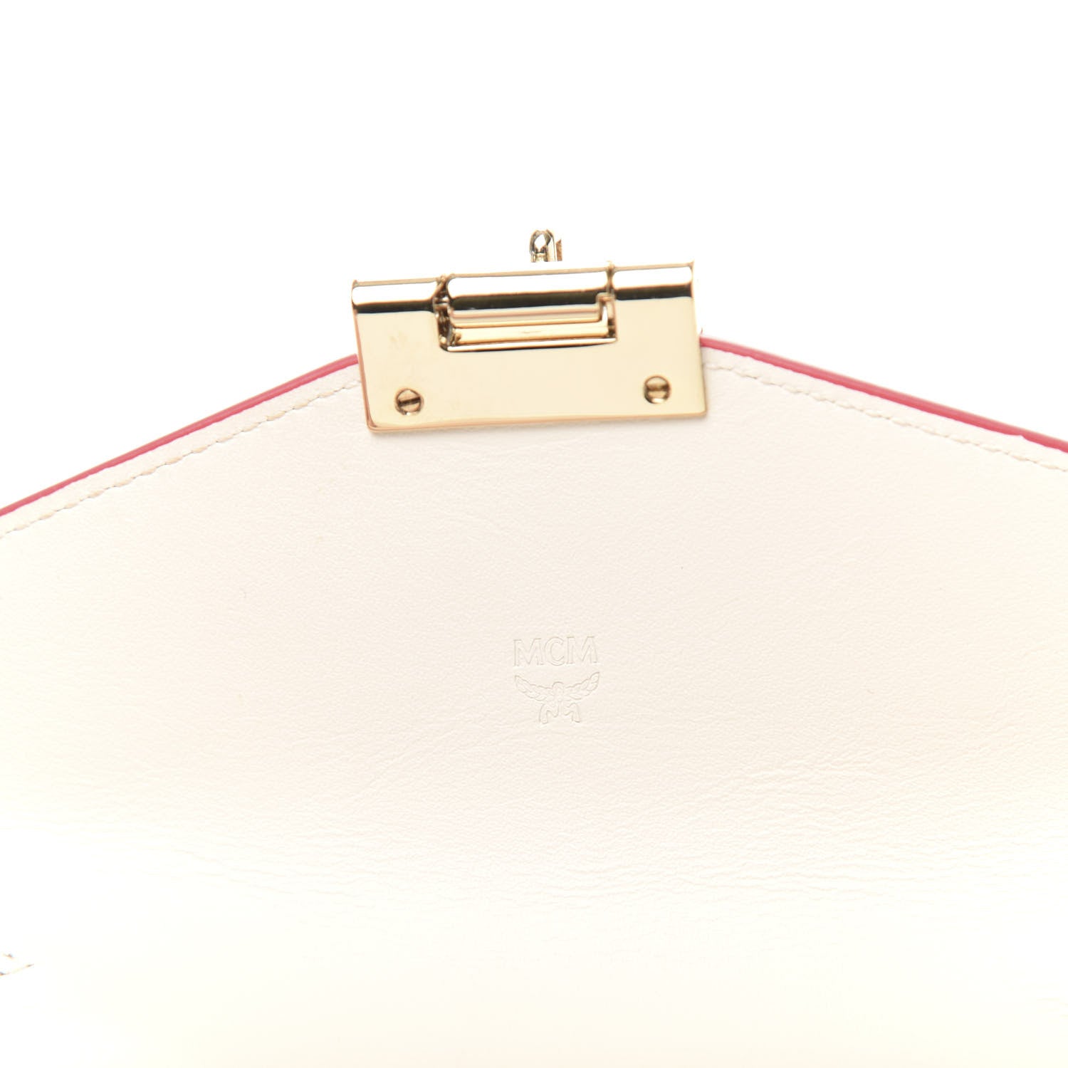 MCM Calfskin Visetos Monogram Patricia Color Block Wallet On Chain Pink Tint 8 of 9
