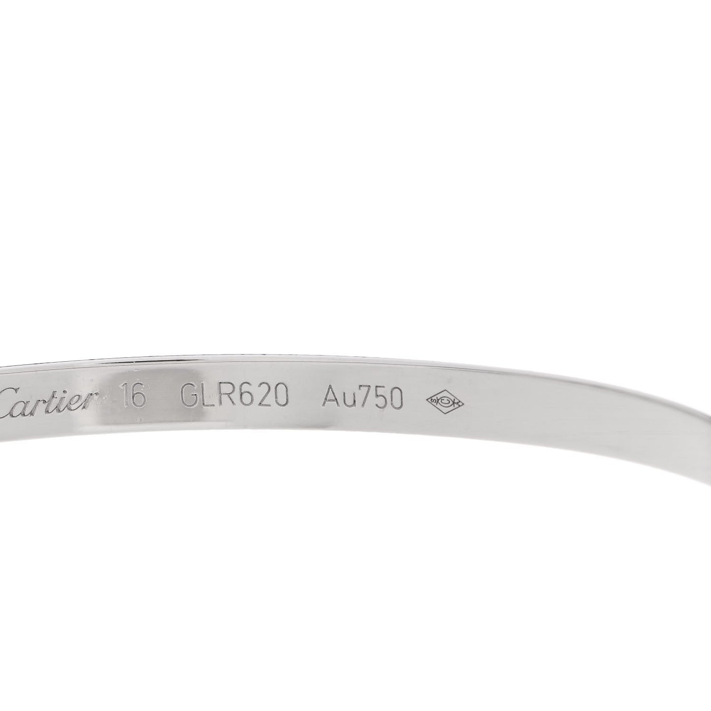 18K White Gold Small LOVE Bracelet 16