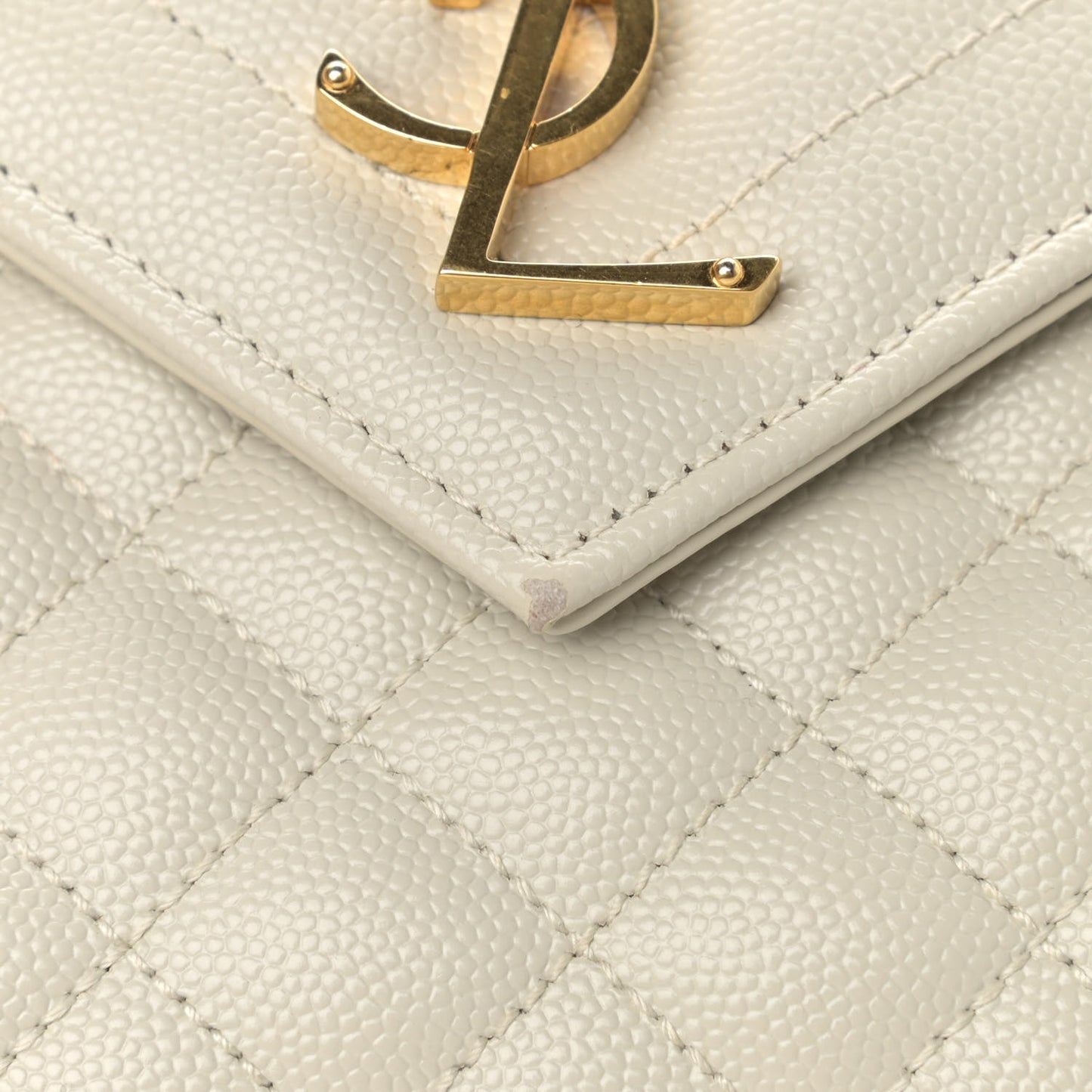 Grain De Poudre Textured Mixed Matelasse Medium Triquilt Monogram Satchel Crema Soft