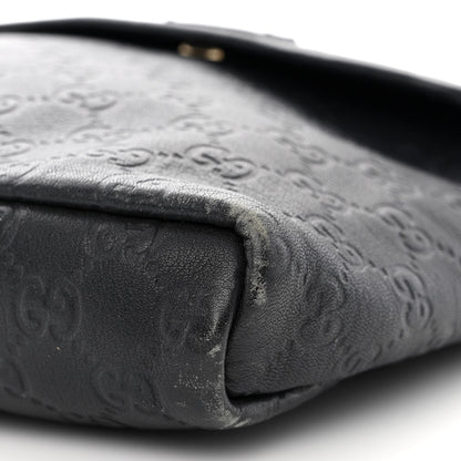 Gucci Guccissima Small Flap Messenger Bag Black 10 of 13
