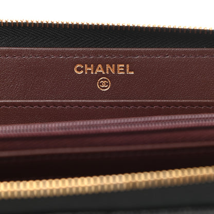 Chanel Caviar Quilted Large Gusset Zip Around Wallet Black 6 of 9