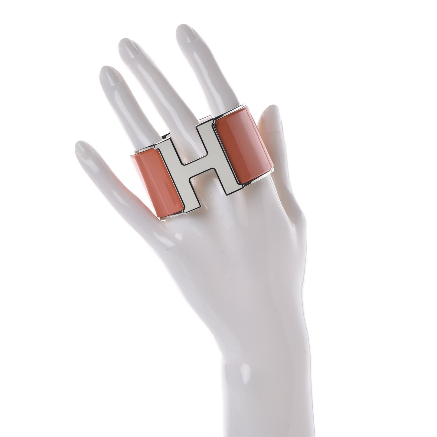 Enamel Extra Wide Clic Clac H Bracelet PM Blanc Mango