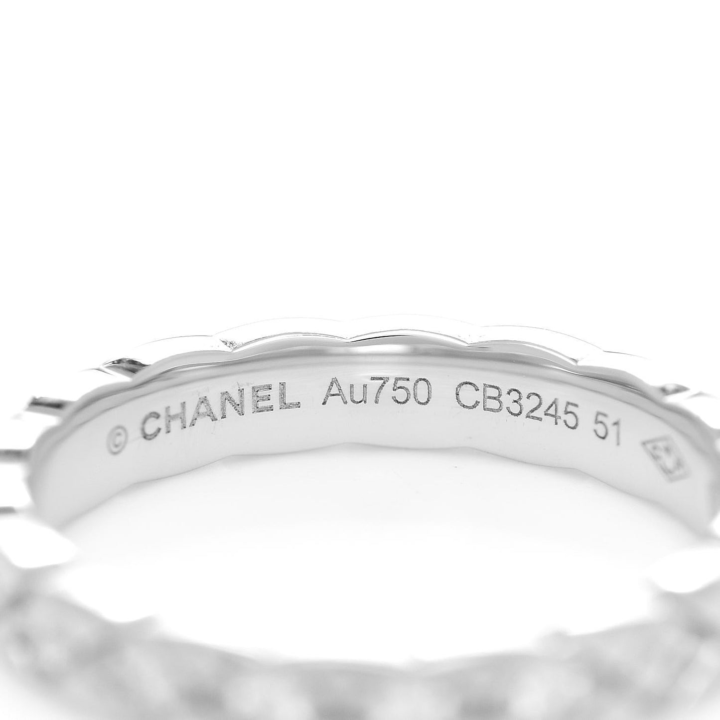 18K White Gold Diamond Mini Coco Crush Ring 51 5.5