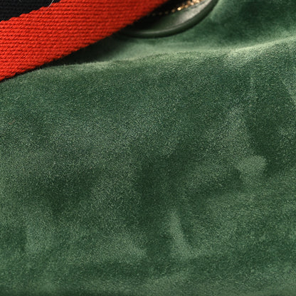 Gucci Suede Web Small Attache Shoulder Bag Cactus Green 9 of 11