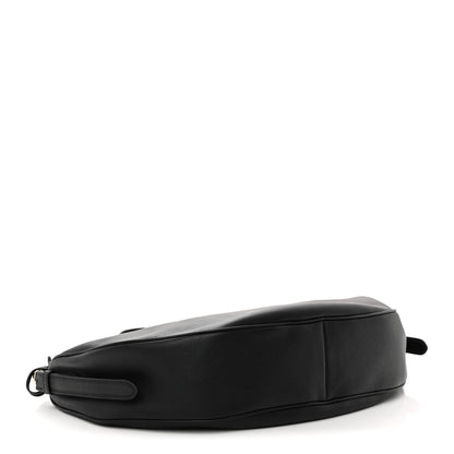 Prada Soft Grain Calfskin Large Demi-Lune Shoulder Bag Black 4 of 9