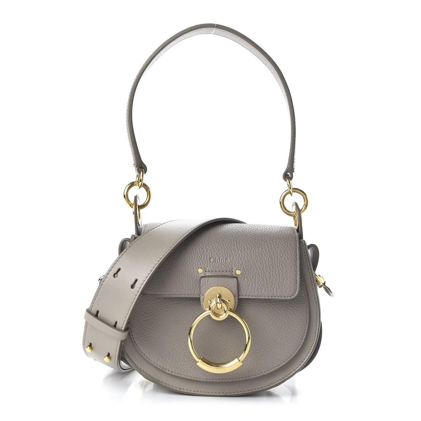 Grained Calfskin Small Tess Bag Motty Grey