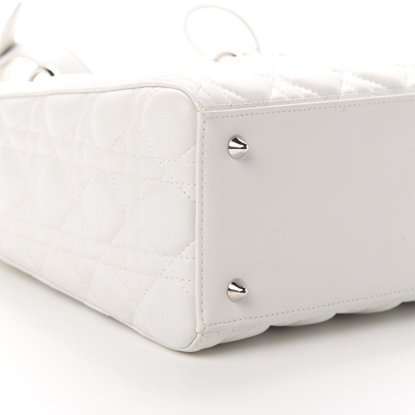 Lambskin Cannage Medium Lady Dior White