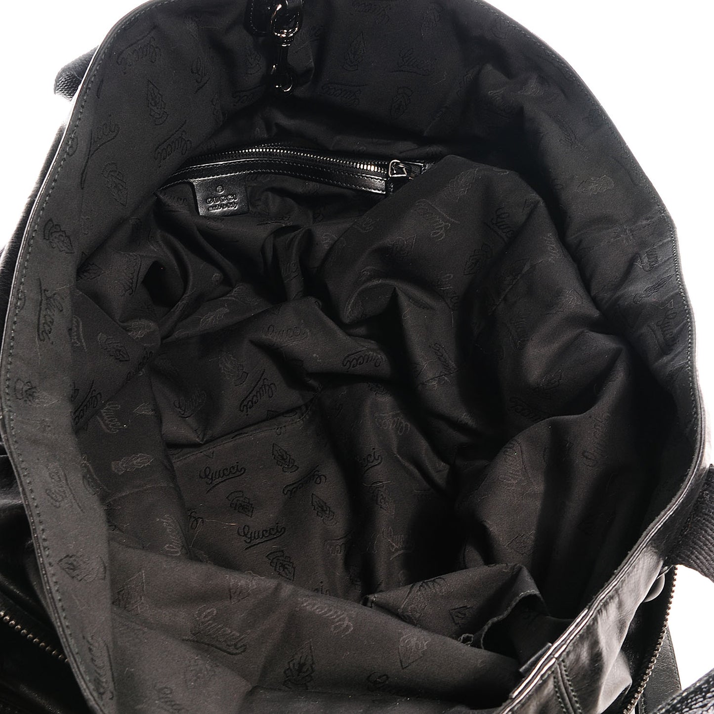 Mens Leather Large Crest Trademark Tote Black
