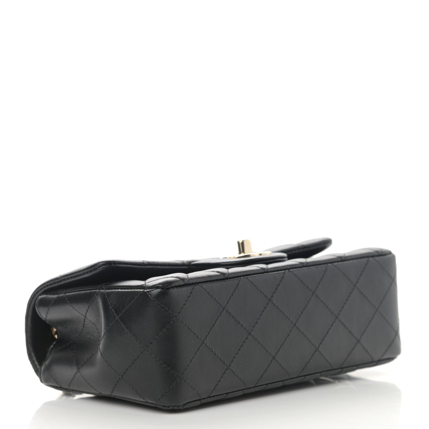 Lambskin Quilted Mini Rectangular Flap Black